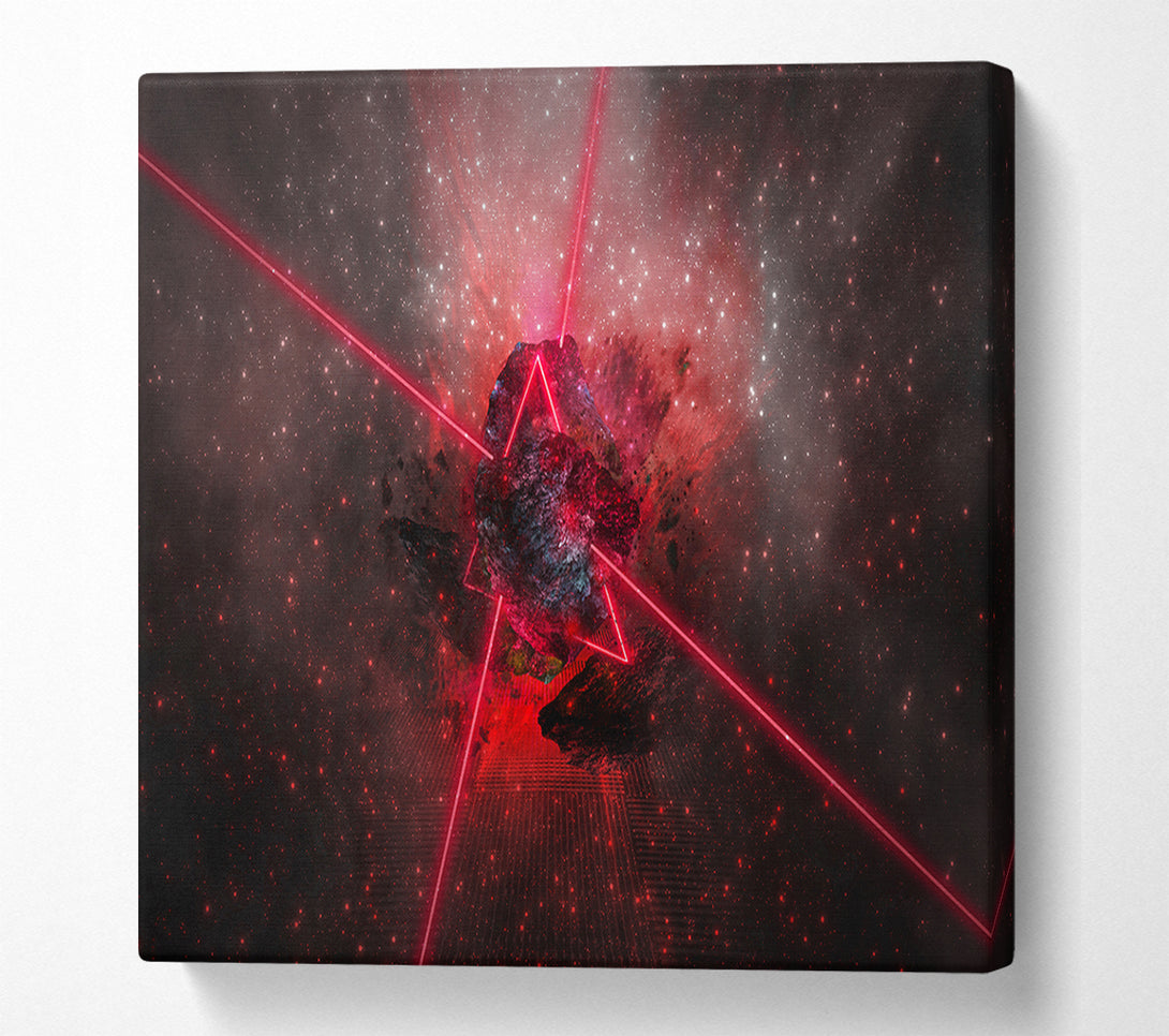  A Canvas Print of Red lazer triangle Canvas Art