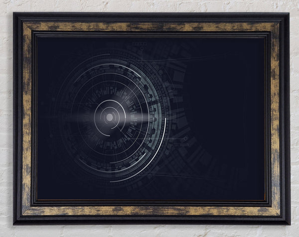 digital circles and lines Framed Print