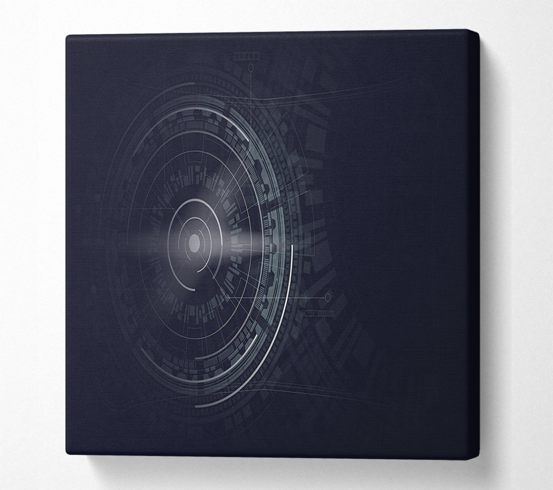  A Canvas Print of digital circles and lines Canvas Print