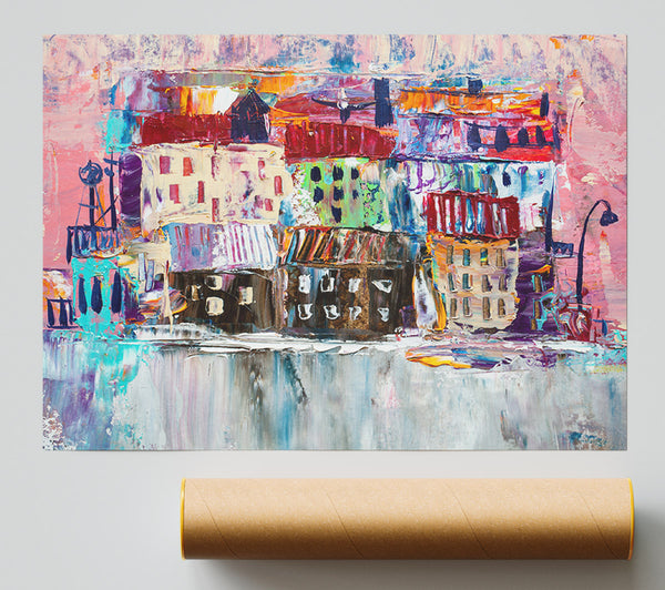 Thick Painted City Illiustration Poster