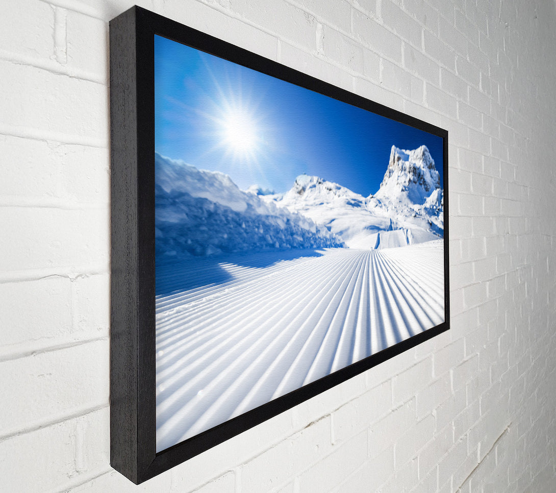  A Canvas Print of Straight lines in the snow Canvas Print