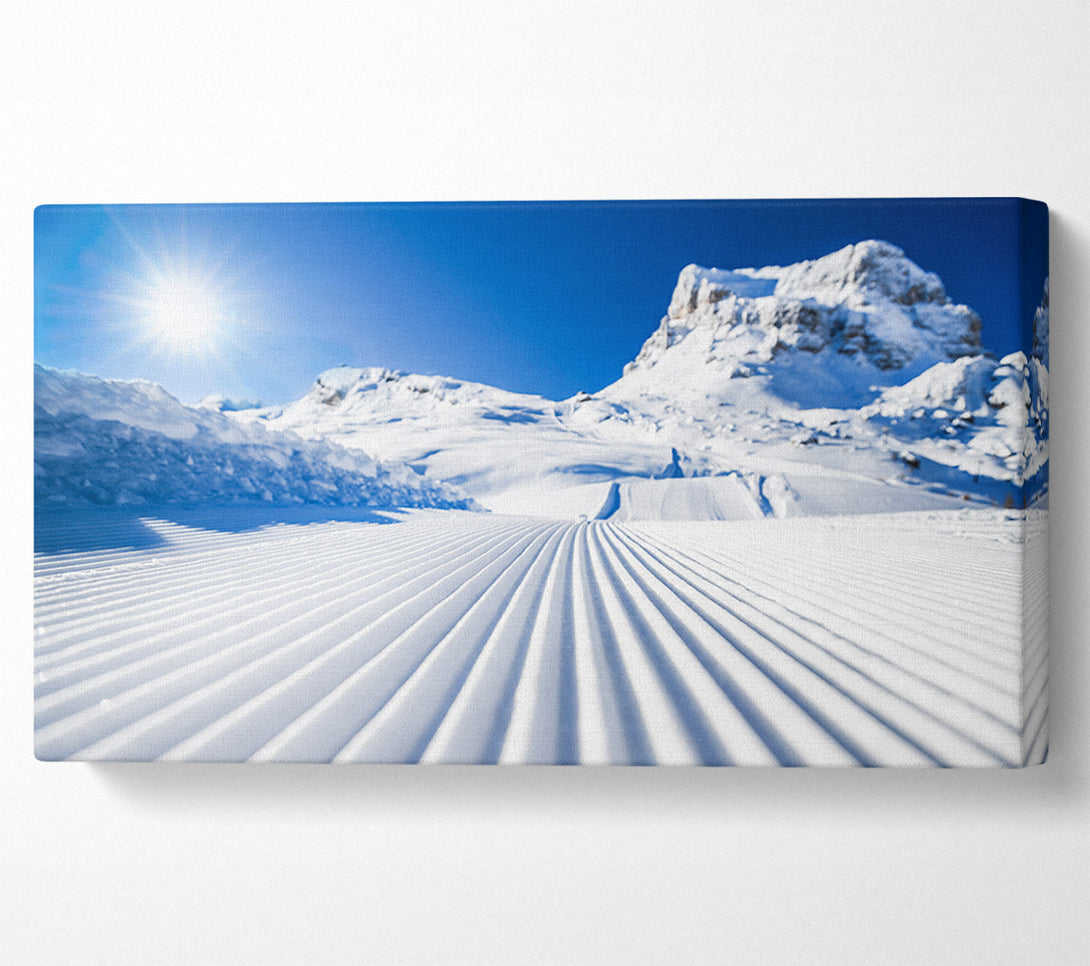  A Canvas Print of Straight lines in the snow Canvas Print