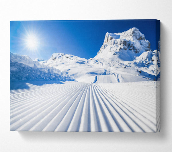  A Canvas Print of Straight lines in the snow Canvas Print