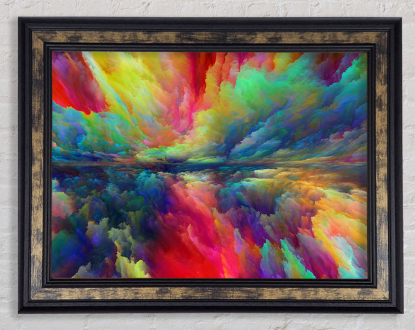 Vibrant powdered colours sky Framed Print