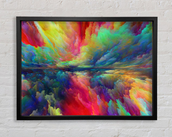 Vibrant powdered colours sky Framed Print