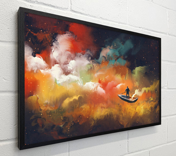 Digital painting row boat