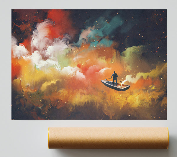 Digital Painting Row Boat Print