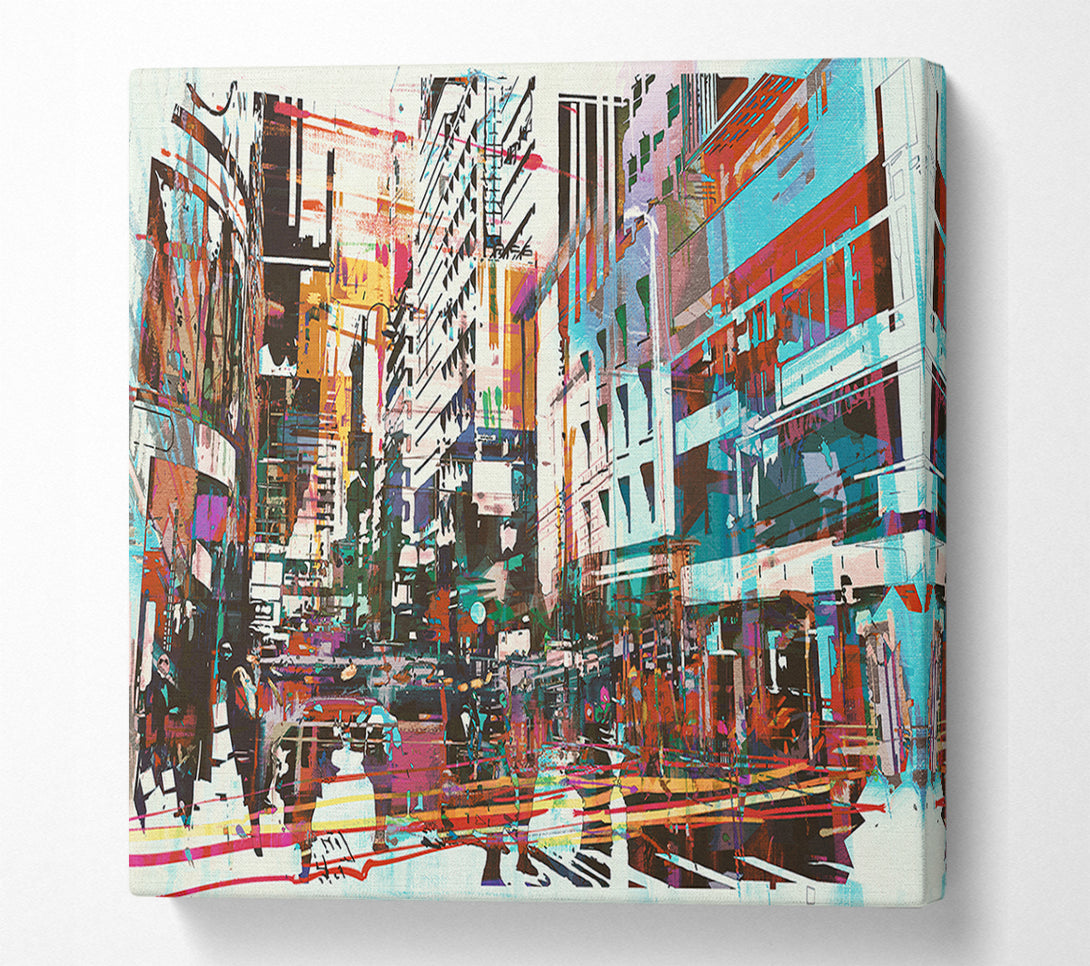  A Canvas Print of Abstract city art Canvas Wall Art