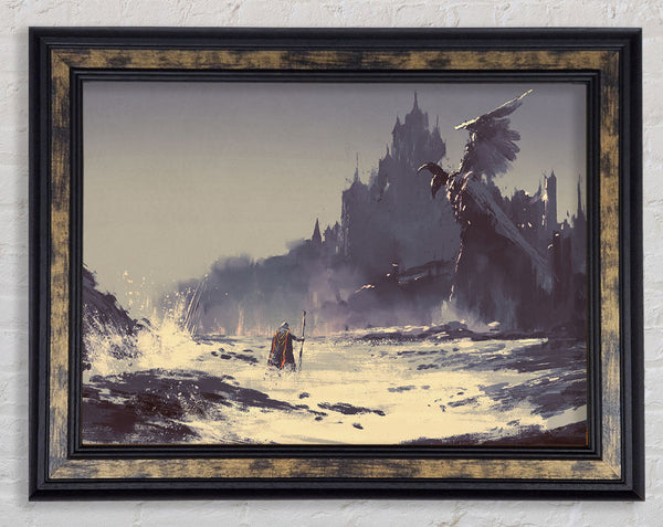 Mage fighting the beast Framed Print