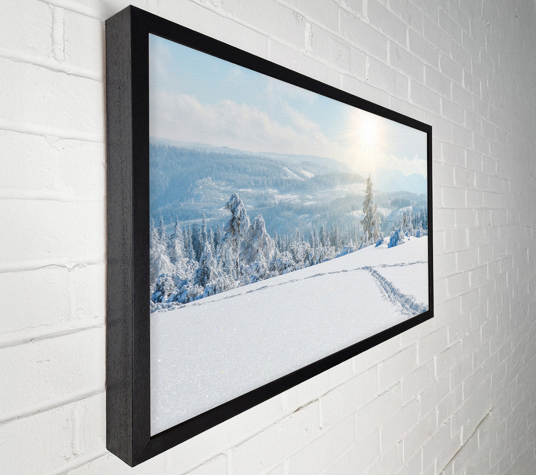  A Canvas Print of heavy snow on the plane Canvas Art