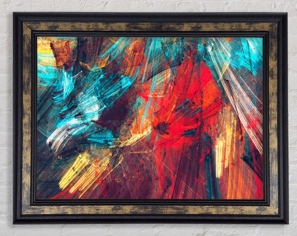 Coloured lines of distortion Framed Print