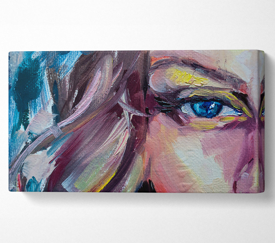 A Canvas Print of Clsoe up face textured paints Canvas Wall Art