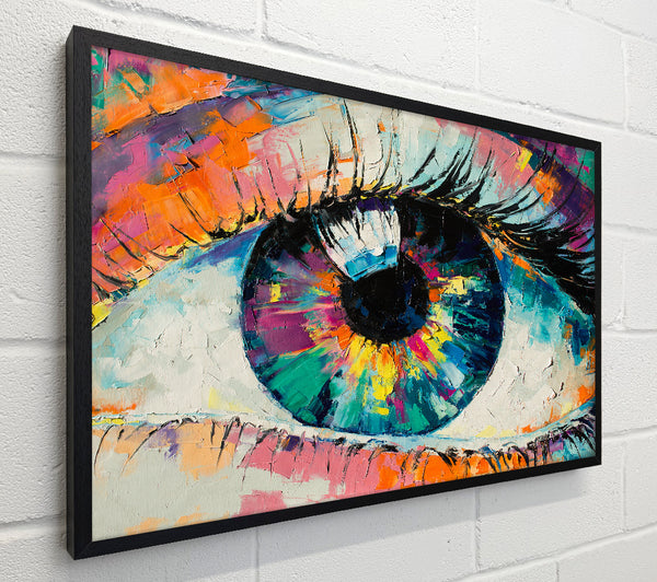 Detailed eye up close acrylic paints