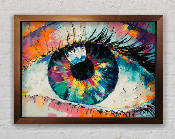 Detailed eye up close acrylic paints