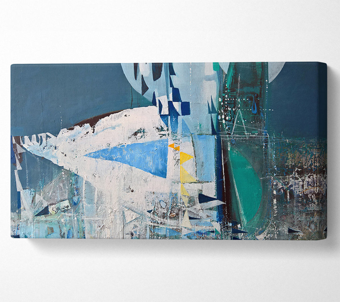  A Canvas Print of Teal and blue cold shapes Canvas Art