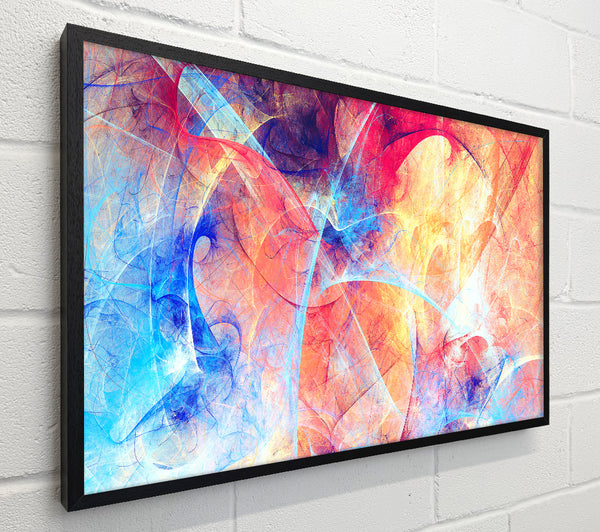 Swirls of blue and peach