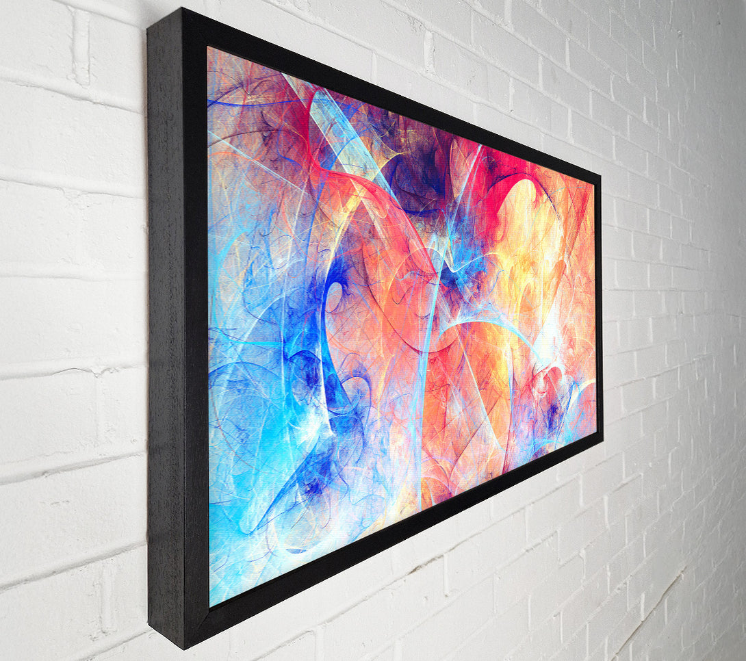  A Canvas Print of Swirls of blue and peach Canvas Art