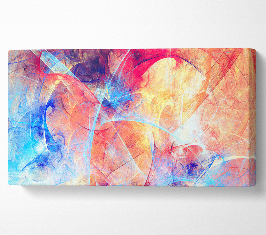  A Canvas Print of Swirls of blue and peach Canvas Art