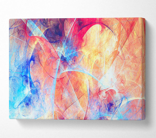  A Canvas Print of Swirls of blue and peach Canvas Art