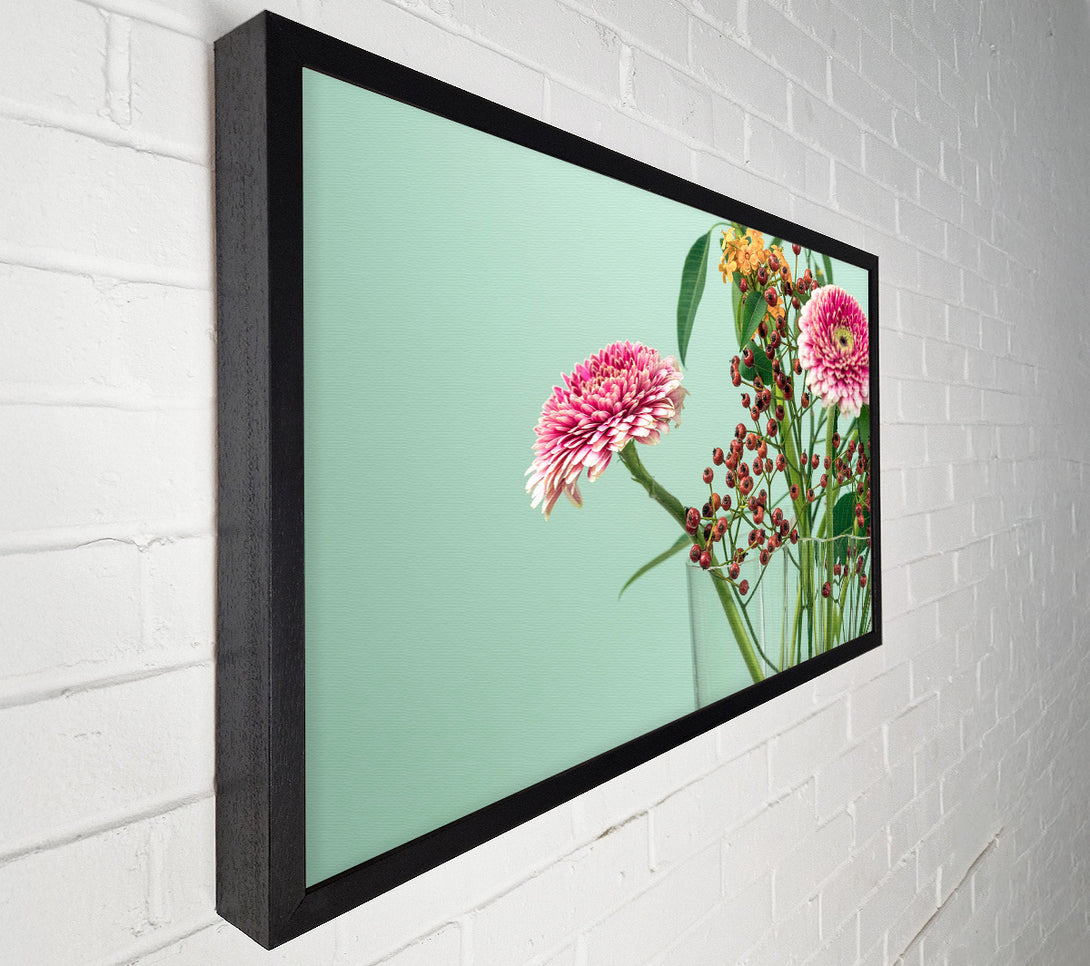  A Canvas Print of Vase of flowers with berries Canvas Art