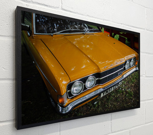 Mean yellow classic car