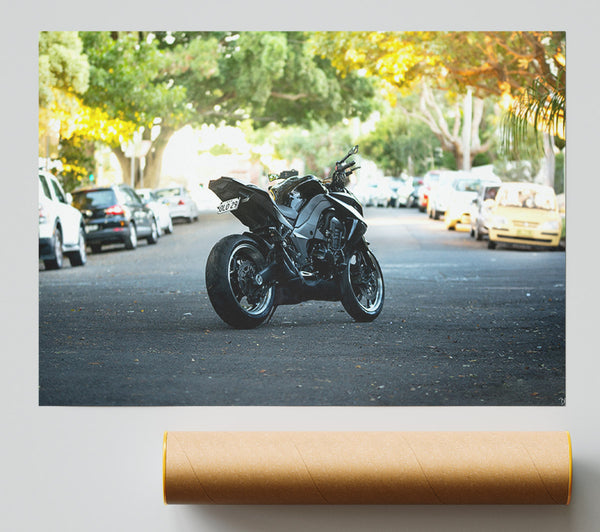 Motorbike On The Street Poster