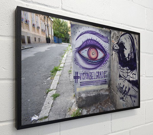 Spray painted eye