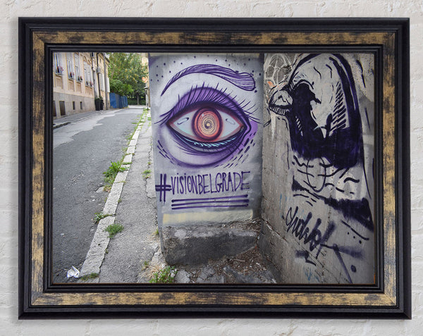 Spray painted eye Framed Print