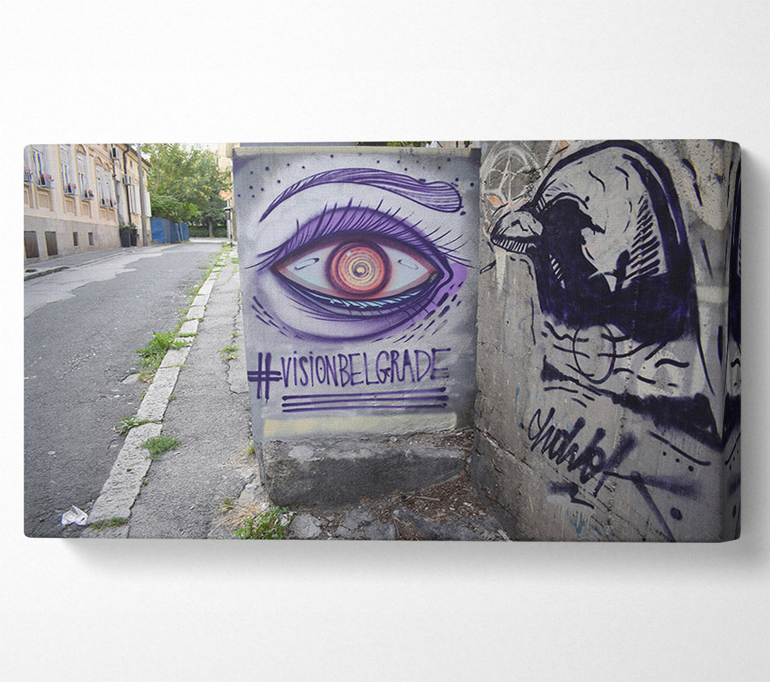  A Canvas Print of Spray painted eye Canvas Print