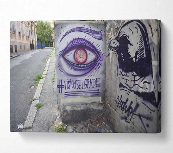  A Canvas Print of Spray painted eye Canvas Print