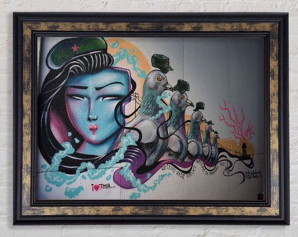 Political graffiti Framed Print