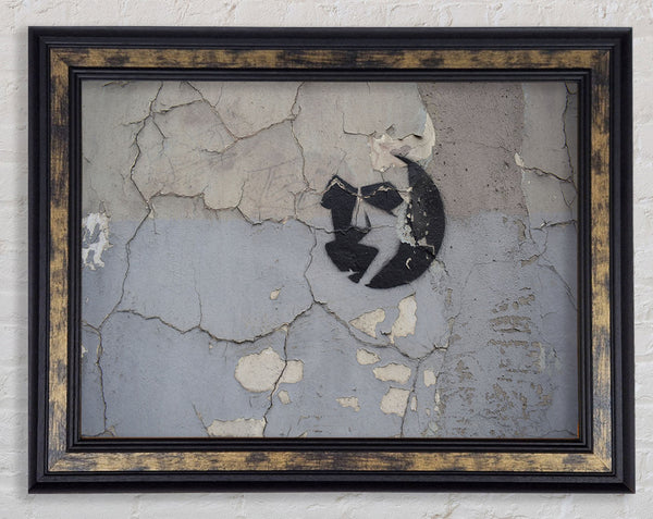 Simple street art on eroded wall Framed Print