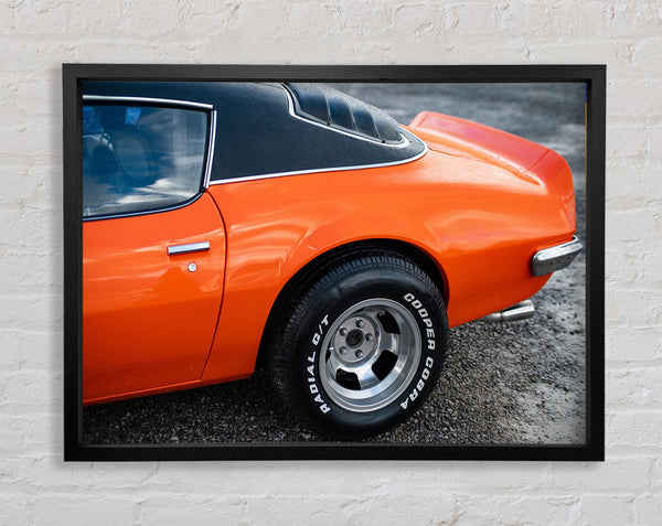 Orangefarbenes Ende eines Oldtimers