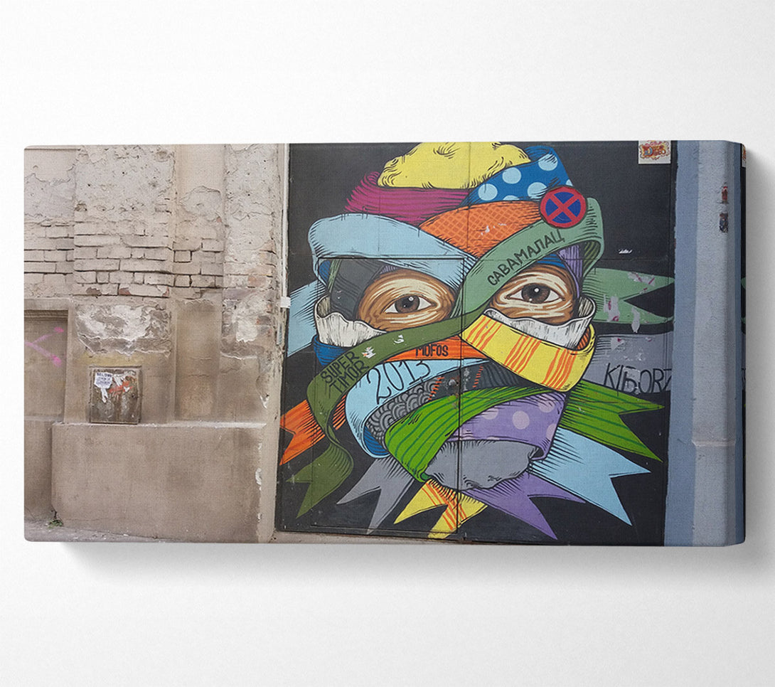  A Canvas Print of Wrapped up face art Canvas Print