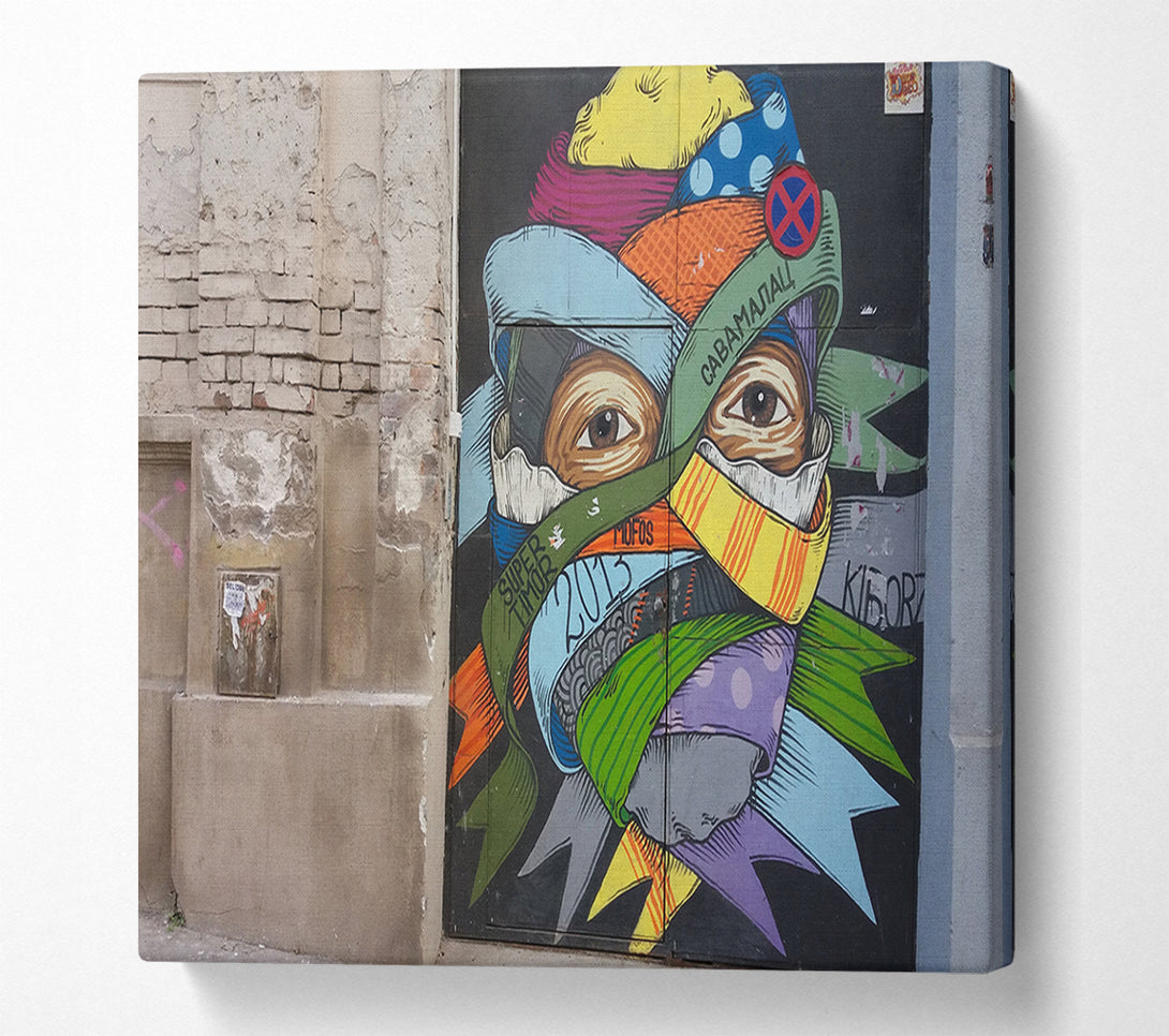  A Canvas Print of Wrapped up face art Canvas Print