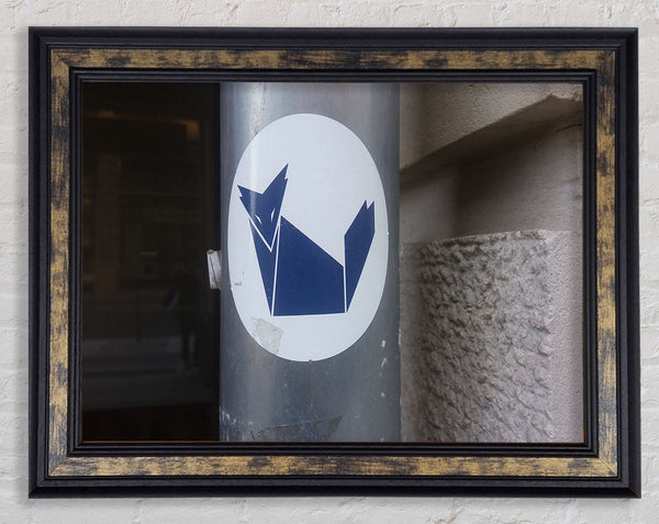 Fox on a post Framed Print