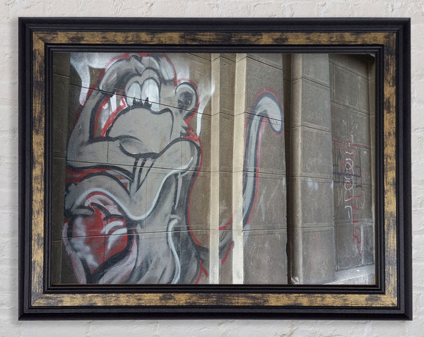 Monkey on the wall Framed Print
