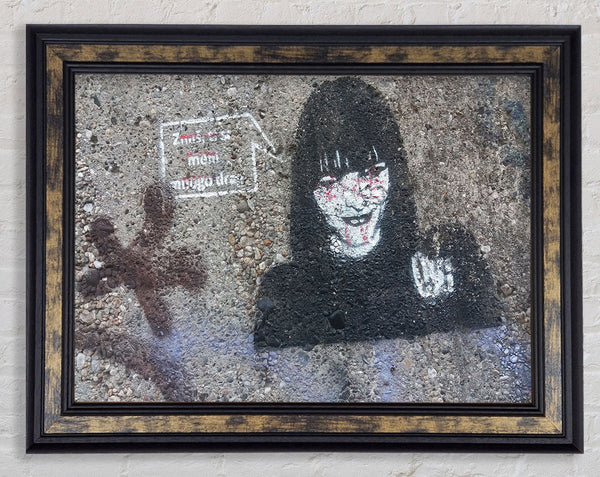Creepy woman art Framed Print
