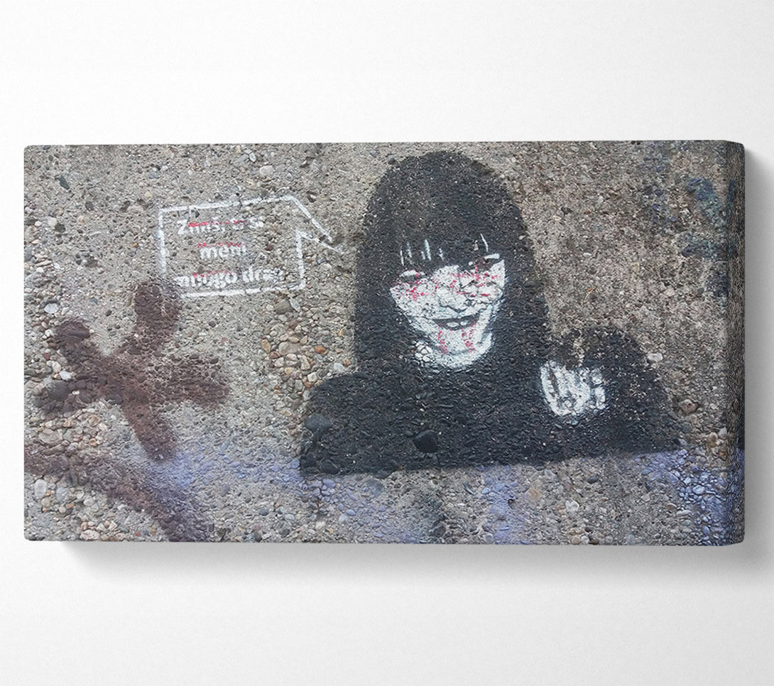 A Canvas Print of Creepy woman art Canvas Print