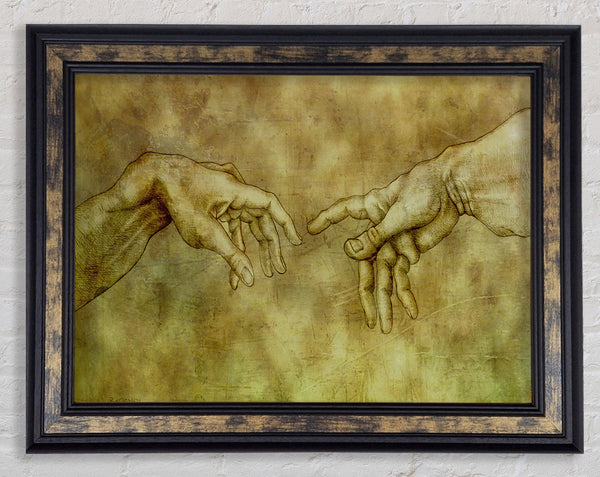 Hands of power meeting Framed Print