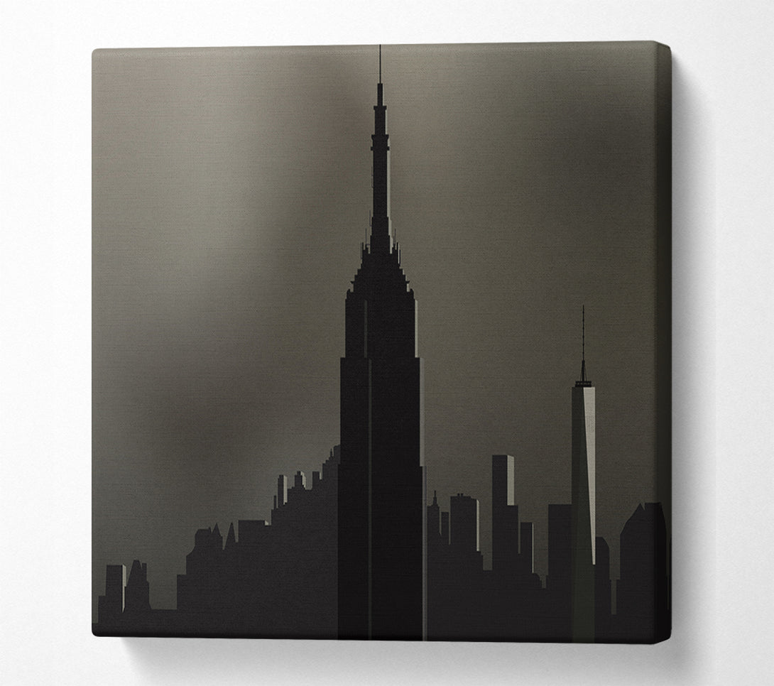  A Canvas Print of Empire state building illustration Canvas Wall Art