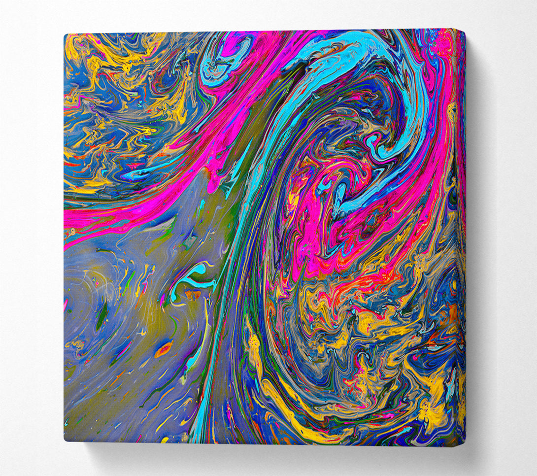  A Canvas Print of Paint flows and mixes Canvas Wall Art