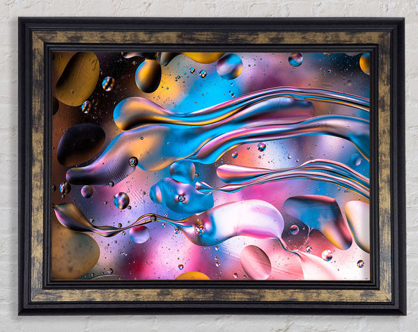 Colour through the water droplets Framed Print
