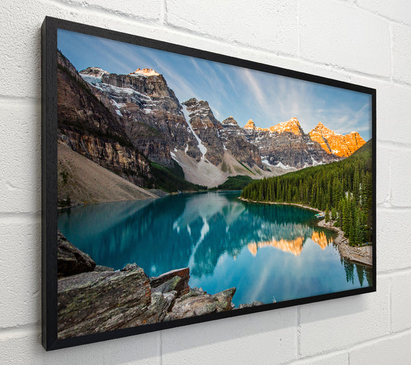 Crystal clear lake in the mountain range