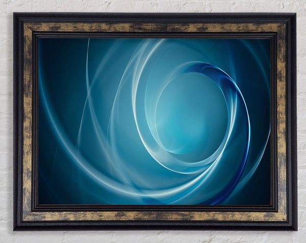 Blue circles and flows Framed Print