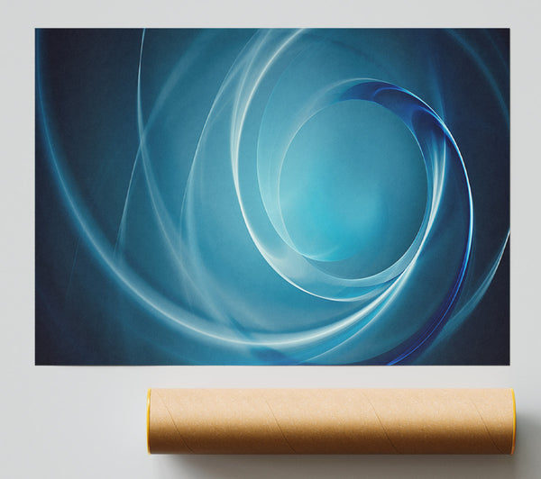 Blue Circles And Flows Giclee Print