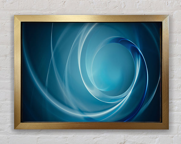 Blue circles and flows Framed Print