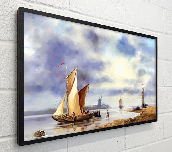 Preparing to dock boat illustration