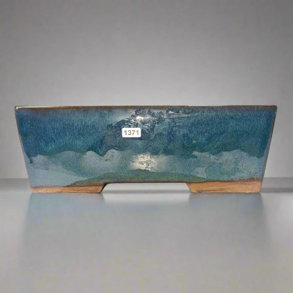 22cm Glazed Bonsai Pot | Rectangle | 22cm x 17cm x 7cm | Blue
