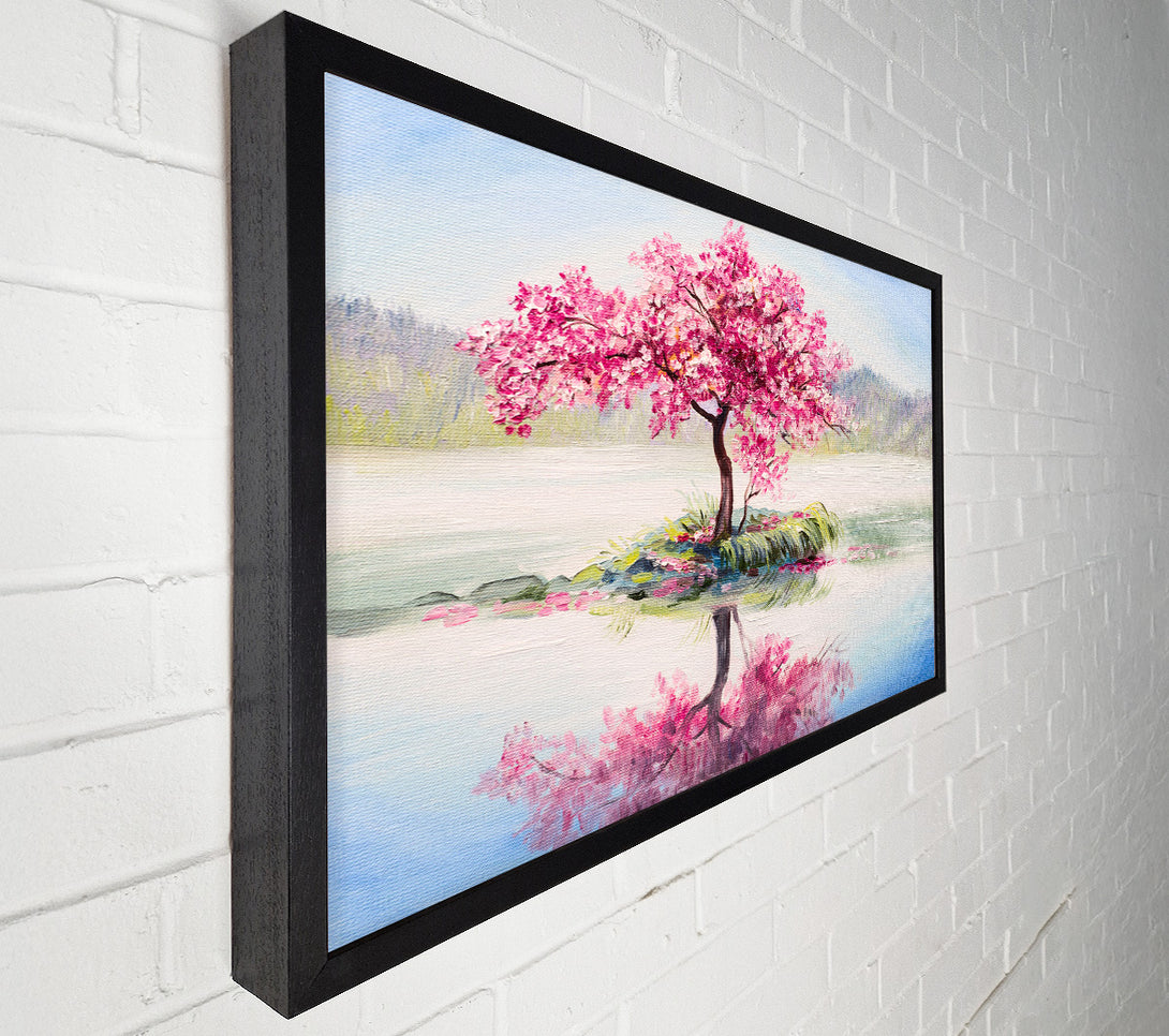  A Canvas Print of Lone Pink Blossom Tree Canvas Print